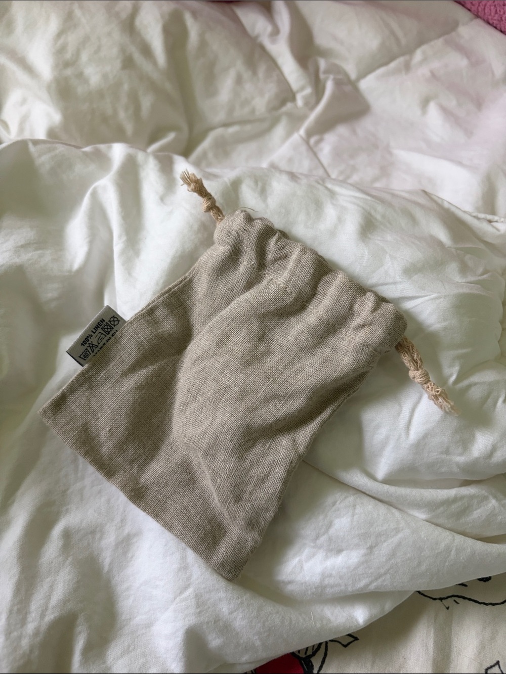 Linen Drawstring bag- Neutral Beige